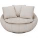 Kit 02 Poltronas Para Sala De Estar Decorativa Giratória Kira M03 Linho Cru - Lyam Decor