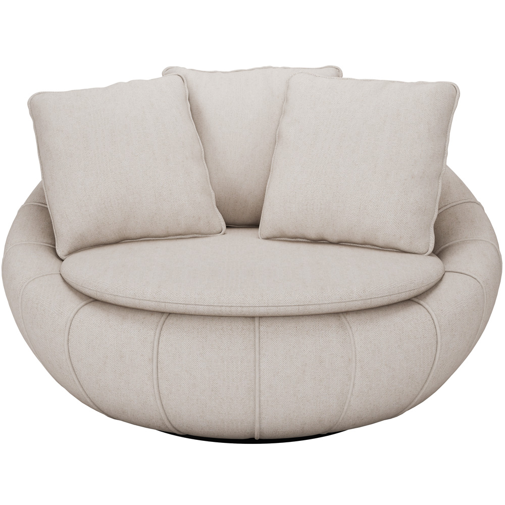 Kit 02 Poltronas Para Sala De Estar Decorativa Giratória Kira M03 Linho Cru - Lyam Decor