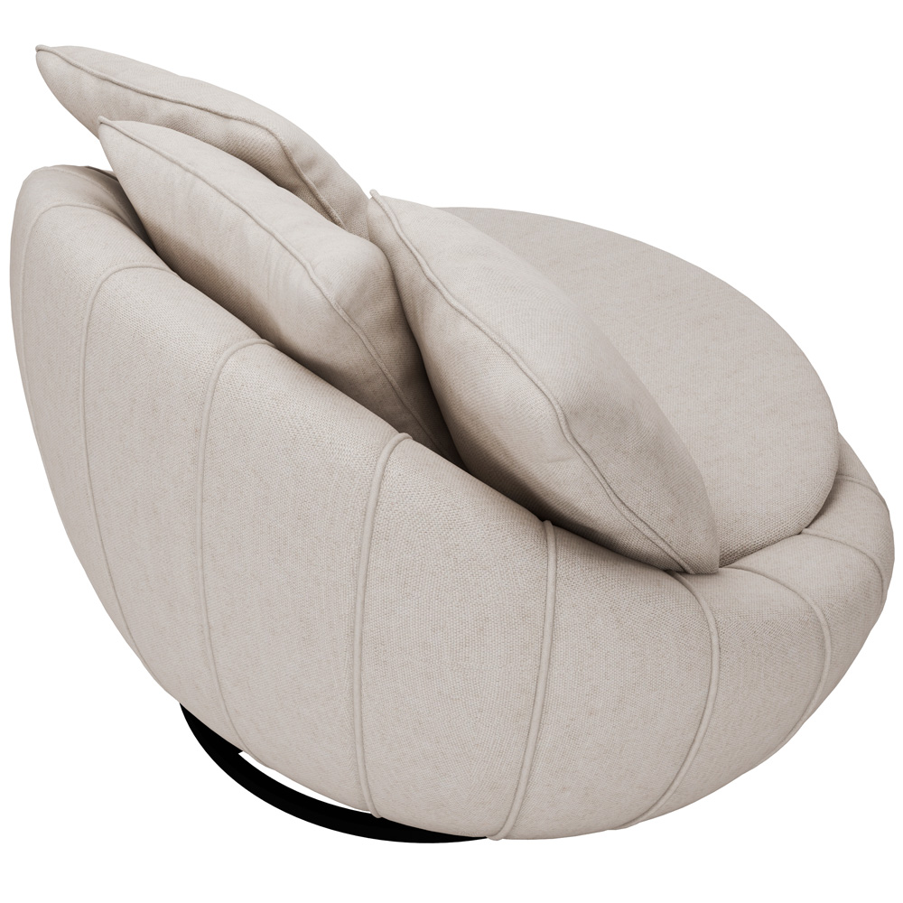 Kit 02 Poltronas Para Sala De Estar Decorativa Giratória Kira M03 Linho Cru - Lyam Decor