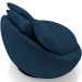Kit 02 Poltronas Para Sala De Estar Decorativa Giratória Kira M03 Veludo Azul - Lyam Decor