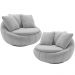 Kit 02 Poltronas Para Sala De Estar Decorativa Giratória Kira M03 Veludo Cinza - Lyam Decor