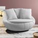 Kit 02 Poltronas Para Sala De Estar Decorativa Giratória Kira M03 Veludo Cinza - Lyam Decor