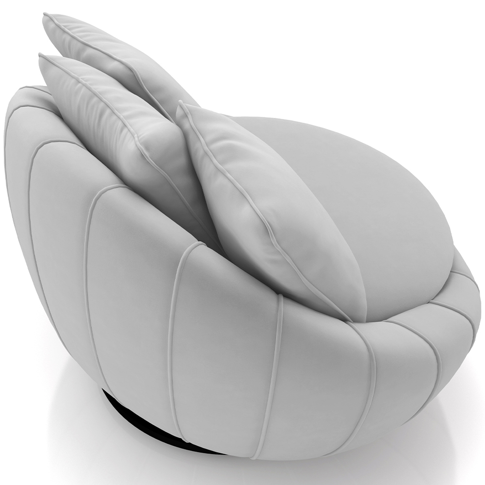 Kit 02 Poltronas Para Sala De Estar Decorativa Giratória Kira M03 Veludo Cinza - Lyam Decor