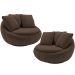 Kit 02 Poltronas Para Sala De Estar Decorativa Giratória Kira M03 Veludo Marrom - Lyam Decor