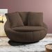 Kit 02 Poltronas Para Sala De Estar Decorativa Giratória Kira M03 Veludo Marrom - Lyam Decor