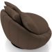 Kit 02 Poltronas Para Sala De Estar Decorativa Giratória Kira M03 Veludo Marrom - Lyam Decor