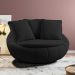 Kit 02 Poltronas Para Sala De Estar Decorativa Giratória Kira M03 Veludo Preto - Lyam Decor