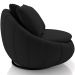 Kit 02 Poltronas Para Sala De Estar Decorativa Giratória Kira M03 Veludo Preto - Lyam Decor