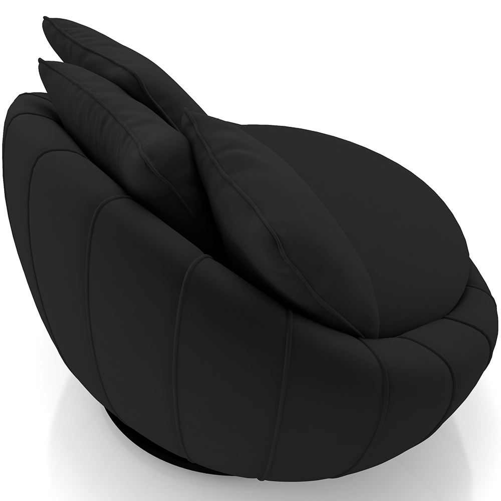 Kit 02 Poltronas Para Sala De Estar Decorativa Giratória Kira M03 Veludo Preto - Lyam Decor