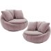 Kit 02 Poltronas Para Sala De Estar Decorativa Giratória Kira M03 Veludo Rosê - Lyam Decor