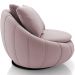 Kit 02 Poltronas Para Sala De Estar Decorativa Giratória Kira M03 Veludo Rosê - Lyam Decor