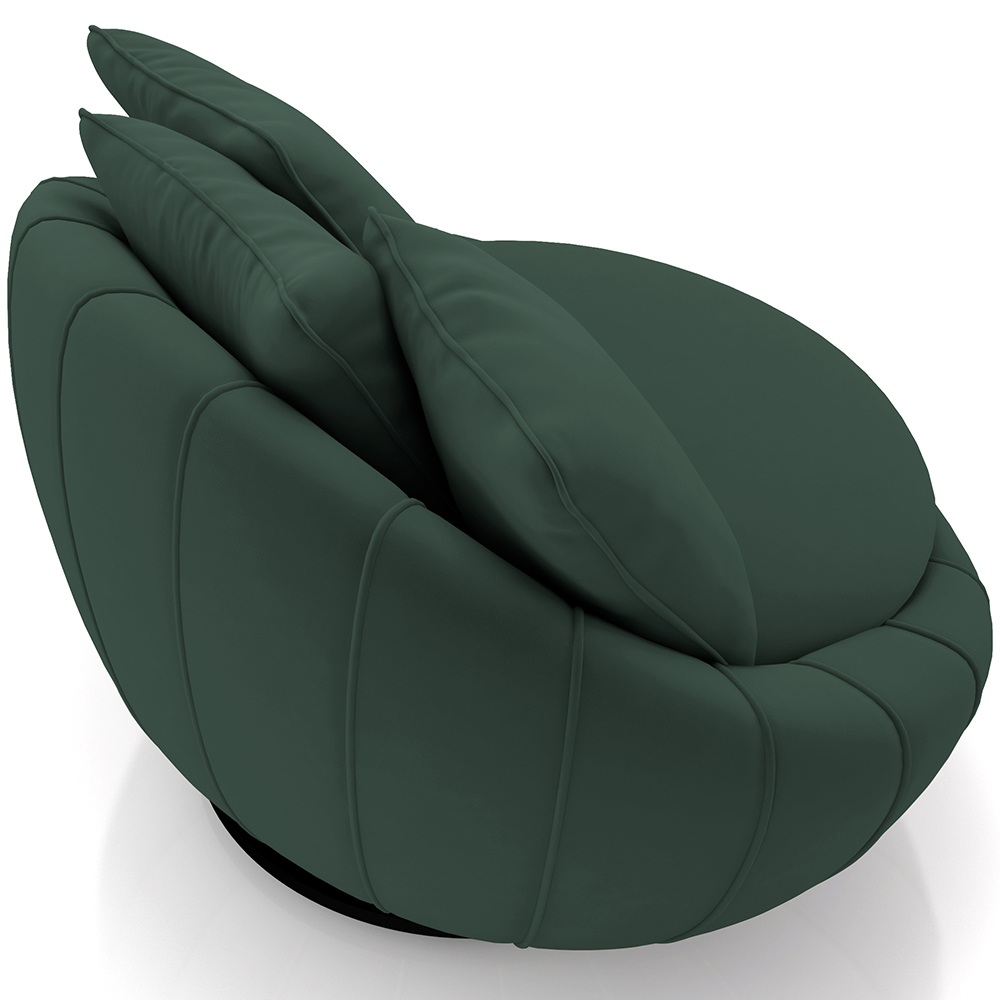 Kit 02 Poltronas Para Sala De Estar Decorativa Giratória Kira M03 Veludo Verde - Lyam Decor