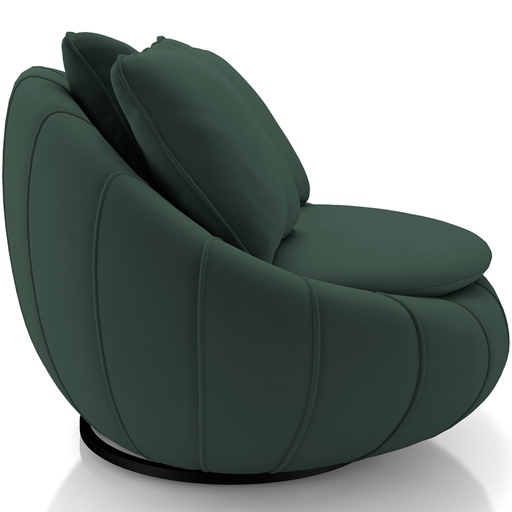 Kit 02 Poltronas Para Sala De Estar Decorativa Giratória Kira M03 Veludo Verde - Lyam Decor