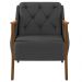 Kit 02 Poltronas Para Sala De Estar Decorativas Base Fixa Coral M03 Linho Chumbo - Lyam Decor