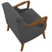Kit 02 Poltronas Para Sala De Estar Decorativas Base Fixa Coral M03 Linho Chumbo - Lyam Decor
