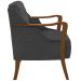 Kit 02 Poltronas Para Sala De Estar Decorativas Base Fixa Coral M03 Linho Chumbo - Lyam Decor
