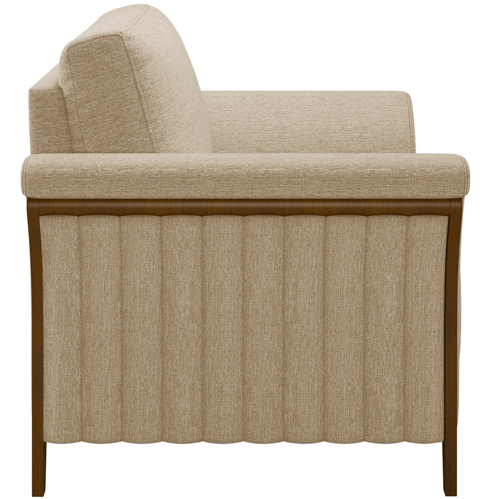 Kit 02 Poltronas Para Sala De Estar Decorativas Base Fixa Stefan M03 Linho Bege Escuro - Lyam Decor