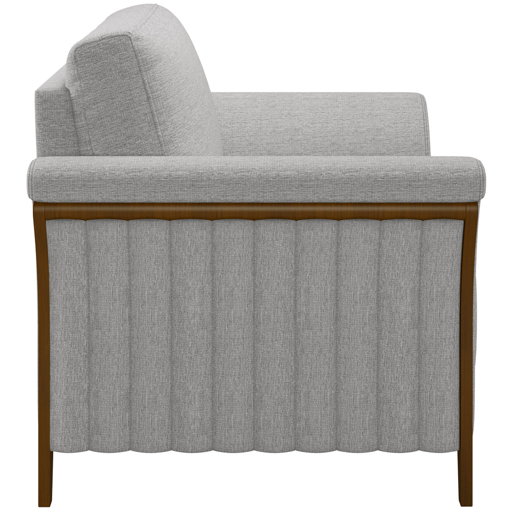 Kit 02 Poltronas Para Sala De Estar Decorativas Base Fixa Stefan M03 Linho Cinza - Lyam Decor