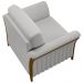 Kit 02 Poltronas Para Sala De Estar Decorativas Base Fixa Stefan M03 Linho Cinza - Lyam Decor