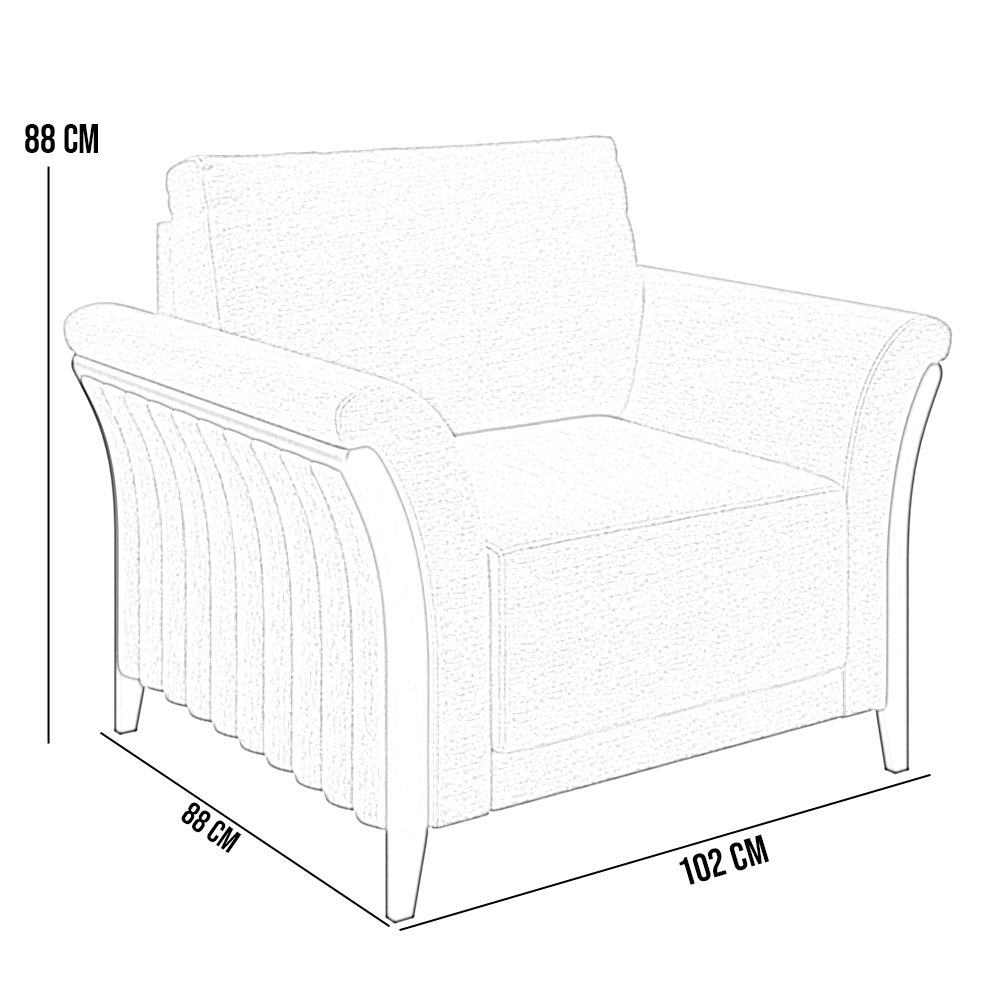 Kit 02 Poltronas Para Sala De Estar Decorativas Base Fixa Stefan M03 Linho Cinza - Lyam Decor