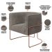 Kit 02 Poltronas Para Sala De Estar Fixa Base Aço New Cobre Betina D02 Bouclê Bege - Lyam Decor