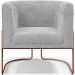 Kit 02 Poltronas Para Sala De Estar Fixa Base Aço New Cobre Betina D02 Bouclê Cinza - Lyam Decor