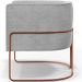 Kit 02 Poltronas Para Sala De Estar Fixa Base Aço New Cobre Betina D02 Bouclê Cinza - Lyam Decor