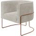 Kit 02 Poltronas Para Sala De Estar Fixa Base Aço New Cobre Betina D02 Bouclê Creme - Lyam Decor