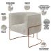 Kit 02 Poltronas Para Sala De Estar Fixa Base Aço New Cobre Betina D02 Bouclê Creme - Lyam Decor
