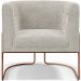 Kit 02 Poltronas Para Sala De Estar Fixa Base Aço New Cobre Betina D02 Bouclê Creme - Lyam Decor