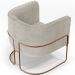 Kit 02 Poltronas Para Sala De Estar Fixa Base Aço New Cobre Betina D02 Bouclê Creme - Lyam Decor