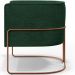 Kit 02 Poltronas Para Sala De Estar Fixa Base Aço New Cobre Betina D02 Bouclê Verde - Lyam Decor
