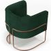 Kit 02 Poltronas Para Sala De Estar Fixa Base Aço New Cobre Betina D02 Bouclê Verde - Lyam Decor