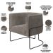 Kit 02 Poltronas Para Sala De Estar Fixa Base Aço Preto Betina D02 Bouclê Bege - Lyam Decor