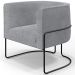 Kit 02 Poltronas Para Sala De Estar Fixa Base Aço Preto Betina D02 Bouclê Cinza - Lyam Decor