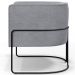 Kit 02 Poltronas Para Sala De Estar Fixa Base Aço Preto Betina D02 Bouclê Cinza - Lyam Decor