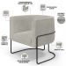 Kit 02 Poltronas Para Sala De Estar Fixa Base Aço Preto Betina D02 Bouclê Creme - Lyam Decor