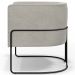 Kit 02 Poltronas Para Sala De Estar Fixa Base Aço Preto Betina D02 Bouclê Creme - Lyam Decor