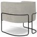 Kit 02 Poltronas Para Sala De Estar Fixa Base Aço Preto Betina D02 Bouclê Creme - Lyam Decor