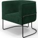 Kit 02 Poltronas Para Sala De Estar Fixa Base Aço Preto Betina D02 Bouclê Verde - Lyam Decor
