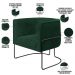 Kit 02 Poltronas Para Sala De Estar Fixa Base Aço Preto Betina D02 Bouclê Verde - Lyam Decor