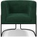 Kit 02 Poltronas Para Sala De Estar Fixa Base Aço Preto Betina D02 Bouclê Verde - Lyam Decor