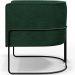 Kit 02 Poltronas Para Sala De Estar Fixa Base Aço Preto Betina D02 Bouclê Verde - Lyam Decor