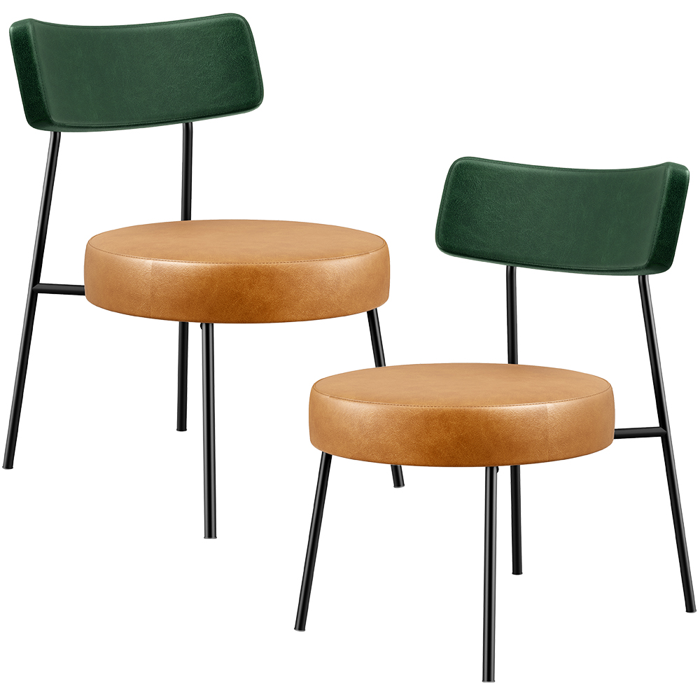 Kit 02 Poltronas Para Sala De Estar Londres L02 Facto Verde Musgo Couríssimo Whisky - Lyam Decor