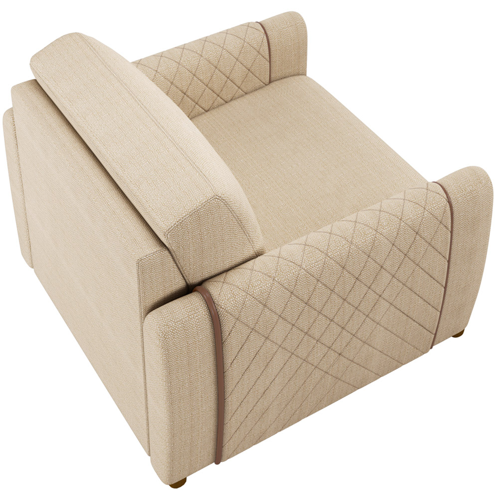 Kit 02 Poltronas Para Sala De Estar Pés De Madeira Base Fixa Flora M03 Linho Bege - Lyam Decor