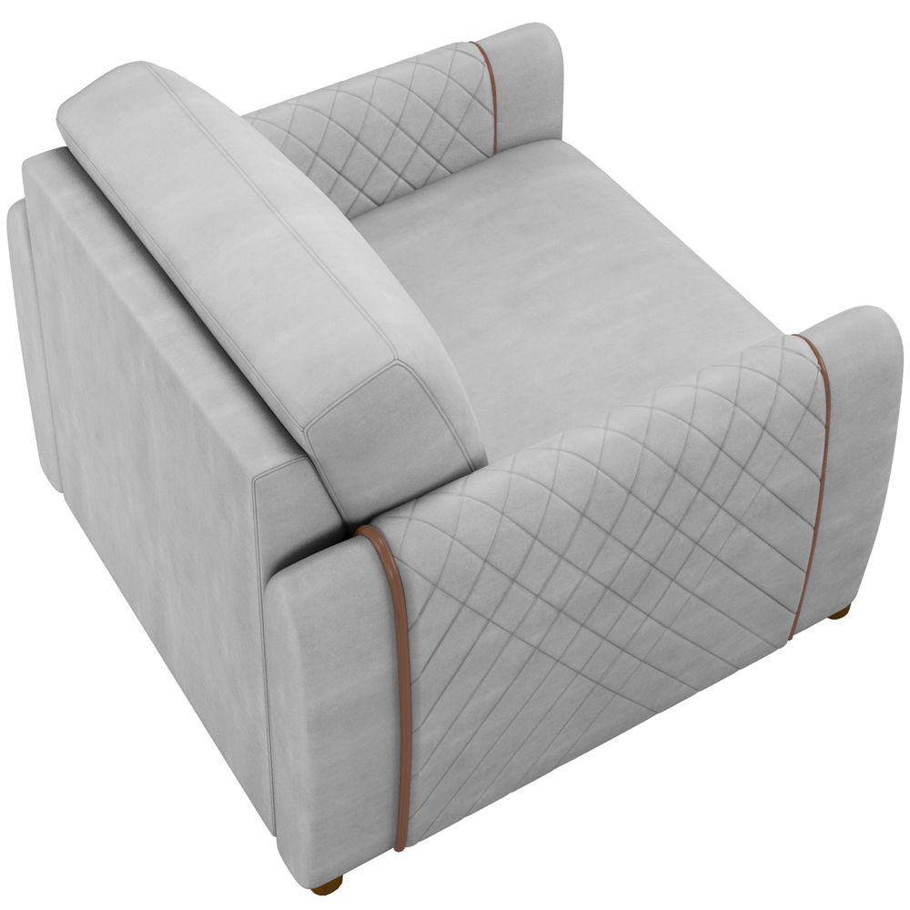 Kit 02 Poltronas Para Sala De Estar Pés De Madeira Base Fixa Flora M03 Veludo Cinza - Lyam Decor