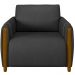 Kit 02 Poltronas Para Sala De Estar Pés De Madeira Fixa Flora M03 Couríssimo Preto - Lyam Decor