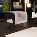 Kit 02 Poltronas Scarlett D02 Base Aço Preto Corano Preto C-05 Linho Bege C-107 - Lyam Decor