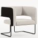Kit 02 Poltronas Scarlett D02 Base Aço Preto Corano Preto C-05 Linho Cru C-443 - Lyam Decor