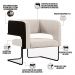 Kit 02 Poltronas Scarlett D02 Base Aço Preto Corano Preto C-05 Linho Cru C-443 - Lyam Decor
